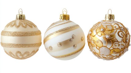 Elegant Gold And White Christmas Ornaments Decor