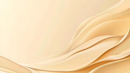 Obraz premium Creamy Beige Abstract 3D Render: Soft Waves of Light AI Generated