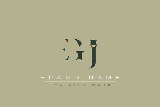EGJ abstract letter logo design. This logo is designed by three abstract letters.