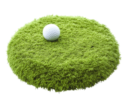 A white golf ball resting close to the hole. transparent PNG