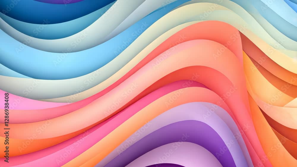 Poster pastel waves blend softly into the background, creating an abstract composition that evokes calmness
