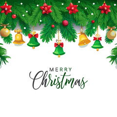 Naklejka premium Christmas Ornament Background with Greeting 