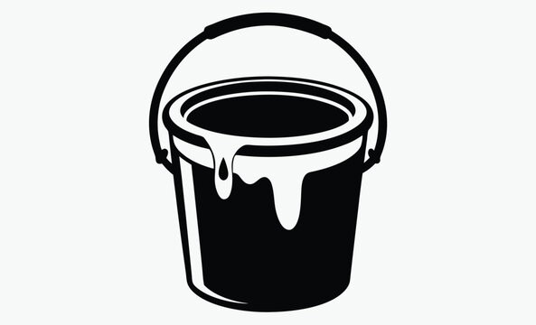 recommend clip art: Paint bucket silhouette,Paint bucket black vector icon, black and white painting tool, vector illustration 