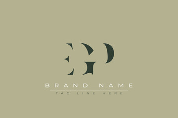 EGP abstract letter logo design. This logo is designed by three abstract letters.