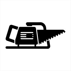  saw icon  blade vector design, silhouette white background