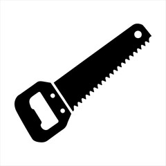  saw icon  blade vector design, silhouette white background