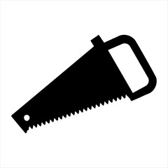  saw icon  blade vector design, silhouette white background