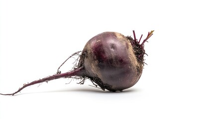 A Single Beetroot Isolated On White Background