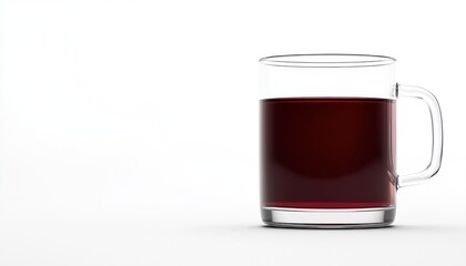 A glass mug filled with dark red liquid