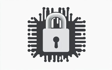 Digital Security Padlock Secured Technology Network