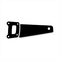  saw icon  blade vector design, silhouette white background