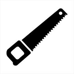  saw icon  blade vector design, silhouette white background