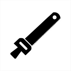  saw icon  blade vector design, silhouette white background