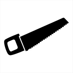 saw icon  blade vector design, silhouette white background