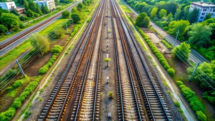 Fototapeta premium railway tracks in the forest