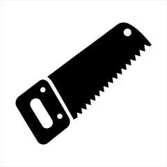  saw icon  blade vector design, silhouette white background