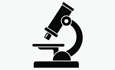 microscope silhouette,  medical and research icon, microscope black silhouette vector illustration isolated on a transparent background 