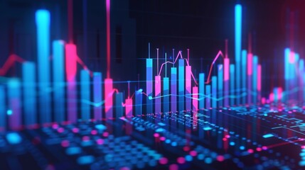 3d visualization of global business growth  financial success in digital investment strategies