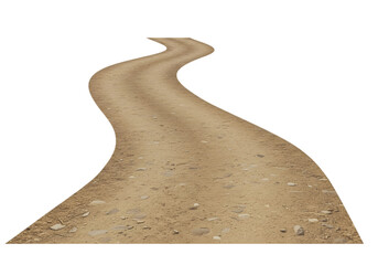 Walkway in the hill isolated on transparent background, dirt road isolated png, path made of dirt and stones png