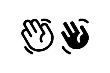 Obraz premium Waving hand gesture icon set Vector