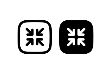Minimize arrows icon in outline and solid Vector