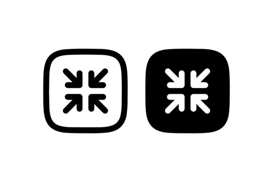 Minimize arrows icon in outline and solid Vector