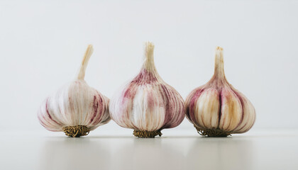 Obraz premium Fresh and ripe garlic. Organic and tasty vegetable. Natural farm product.