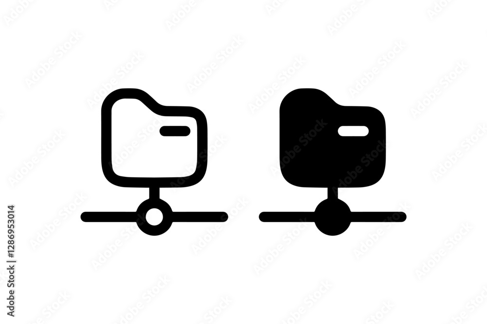 Poster networked folder icon for file sharing vector