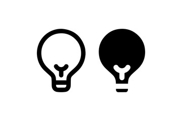 Minimalist Light Bulb Icon in Black and White Vector