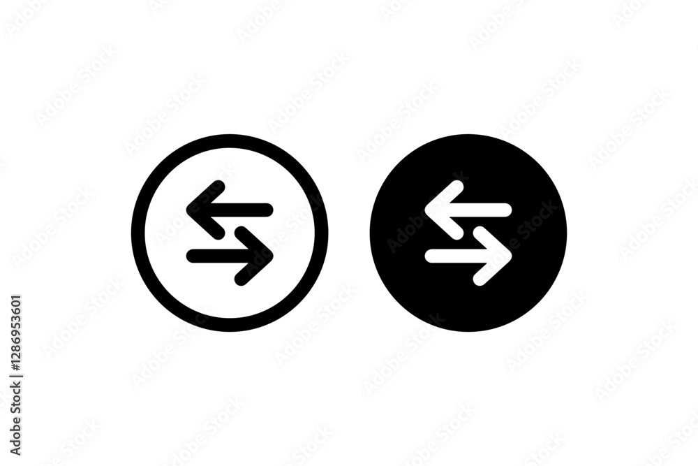 Poster bidirectional arrows icon for exchange or sync vector