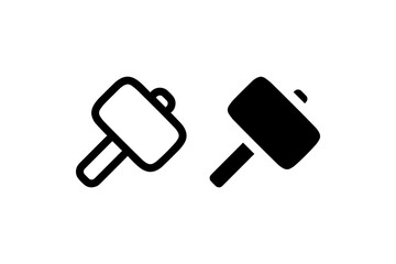 Gavel Icon in Black and White Vector