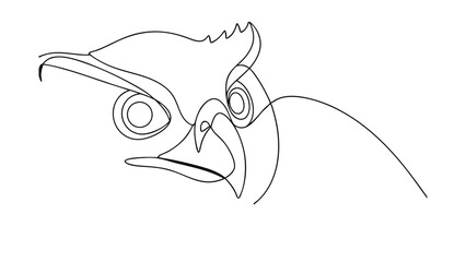 Singleline Owl Drawing, Bird Art, Minimalist Wildlife Sketch