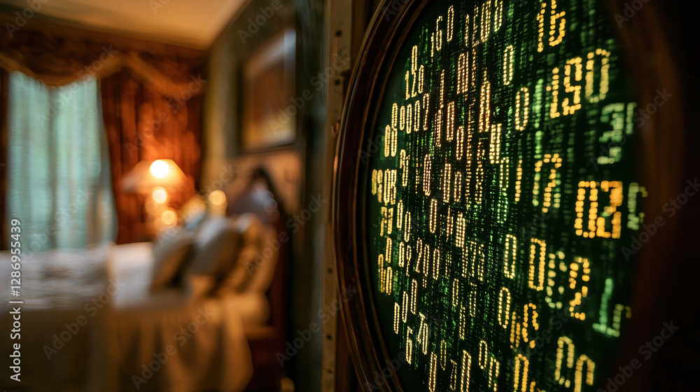 Aufkleber digital countdown clock signals urgency of impending cyberattack amidst rising tensions in the virtu