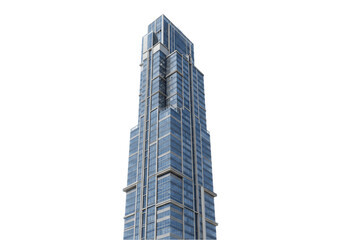 Beautiful high skyscrapper isolated on transparent background, high building png, business headquarter png