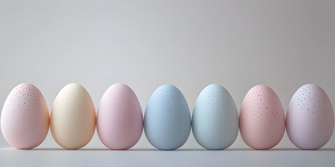 Pastel painted eggs arranged beautifully for Easter celebration. Generative AI