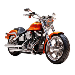 Isolated Chrome Orange Motorcycle