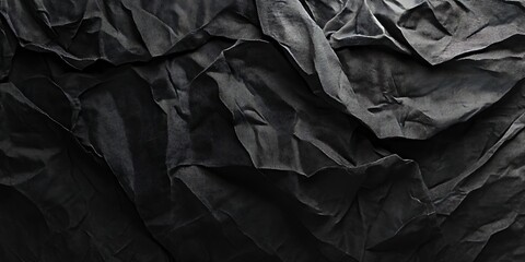 Crinkled Black Fabric Texture