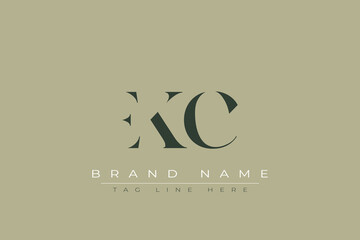 EKC abstract letter logo design. This logo is designed by three abstract letters.