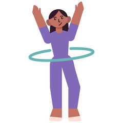 Hula Hoop Girl Vector