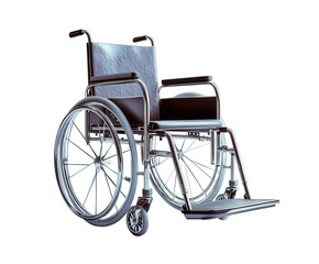 Fototapeta premium An advanced wheelchair design emphasizing mobility and inclusivity, pure flat white background. PNG transparent.