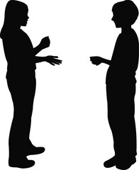 Fototapeta premium a boy and a girl playing, silhouette vector