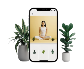 A modern app interface for tracking mental health, pure flat white background. PNG transparent.