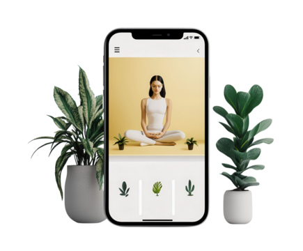A modern app interface for tracking mental health, pure flat white background. PNG transparent.