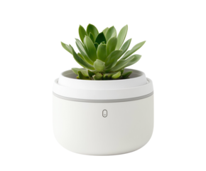 A smart home device designed for improved accessibility, pure flat white background. PNG transparent.