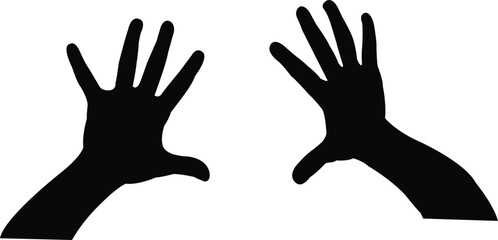 a pair hands silhouette vector