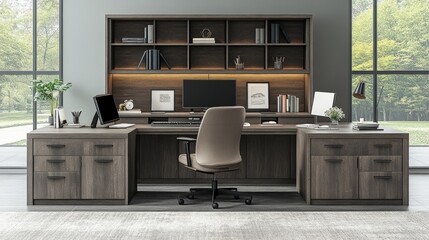Modern Home Office Design Featuring Stylish Desk and Ergonomic Chair
