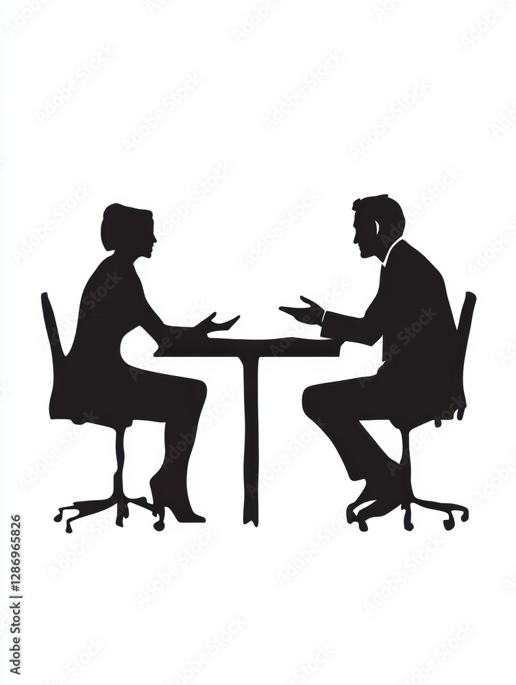 Leinwandbilder business discussion between two professionals at a round table in a modern office setting during day