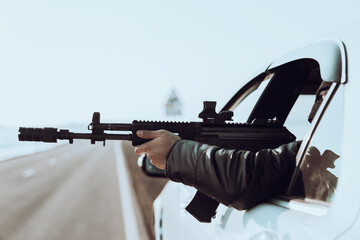 Criminal Using Weapon to Rob Civilians