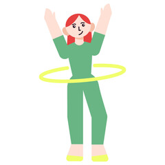 White girl hula hooping, sport concept