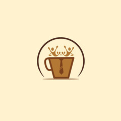 Coffee Boss logo concept, vector logo design template
